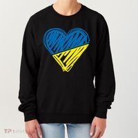 Stand With Ukraine Scribble Heart Ukrainian Flag Women's Sweatshirt thumb 0