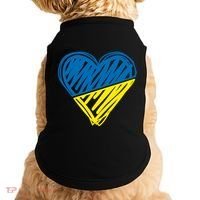 Stand With Ukraine Scribble Heart Ukrainian Flag Doggie Tank thumb 0