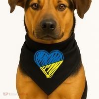 Stand With Ukraine Scribble Heart Ukrainian Flag USA-Made Doggie Bandana thumb 1