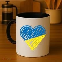 Stand With Ukraine Scribble Heart Ukrainian Flag Coffee Mug thumb 4