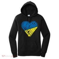 Stand With Ukraine Scribble Heart Ukrainian Flag Women's Hoodie thumb 0