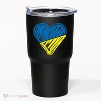 Stand With Ukraine Scribble Heart Ukrainian Flag Tumbler thumb 0