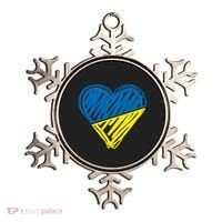 Stand With Ukraine Scribble Heart Ukrainian Flag Ornament thumb 0