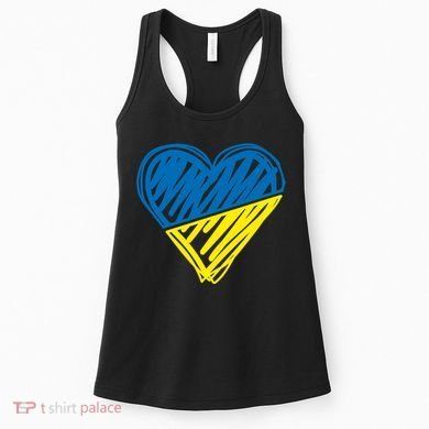 Stand With Ukraine Scribble Heart Ukrainian Flag Women's Tank Top