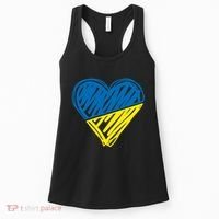 Stand With Ukraine Scribble Heart Ukrainian Flag Women's Tank Top thumb 0