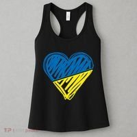 Stand With Ukraine Scribble Heart Ukrainian Flag Women's Tank Top thumb 3