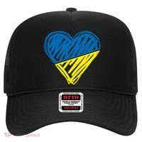 Stand With Ukraine Scribble Heart Ukrainian Flag Hat thumb 0
