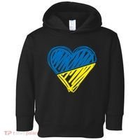 Stand With Ukraine Scribble Heart Ukrainian Flag Toddler Hoodie thumb 0