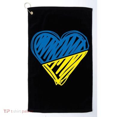 Stand With Ukraine Scribble Heart Ukrainian Flag Golf Towel