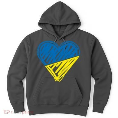 Stand With Ukraine Scribble Heart Ukrainian Flag Hoodie
