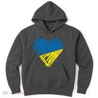 Stand With Ukraine Scribble Heart Ukrainian Flag Hoodie thumb 0