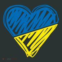 Stand With Ukraine Scribble Heart Ukrainian Flag Long Sleeve Shirt thumb 2