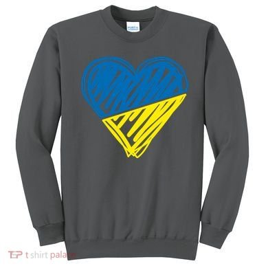 Stand With Ukraine Scribble Heart Ukrainian Flag Sweatshirt