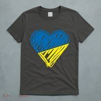 Stand With Ukraine Scribble Heart Ukrainian Flag T-Shirt thumb 5