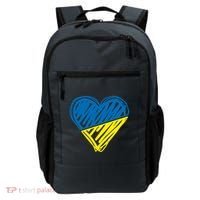 Stand With Ukraine Scribble Heart Ukrainian Flag Backpack thumb 0