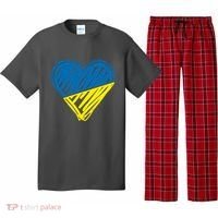 Stand With Ukraine Scribble Heart Ukrainian Flag Pajama Set thumb 0