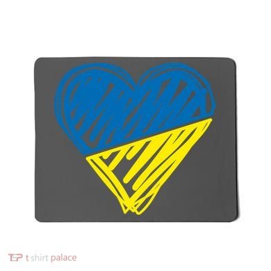 Stand With Ukraine Scribble Heart Ukrainian Flag Mousepad