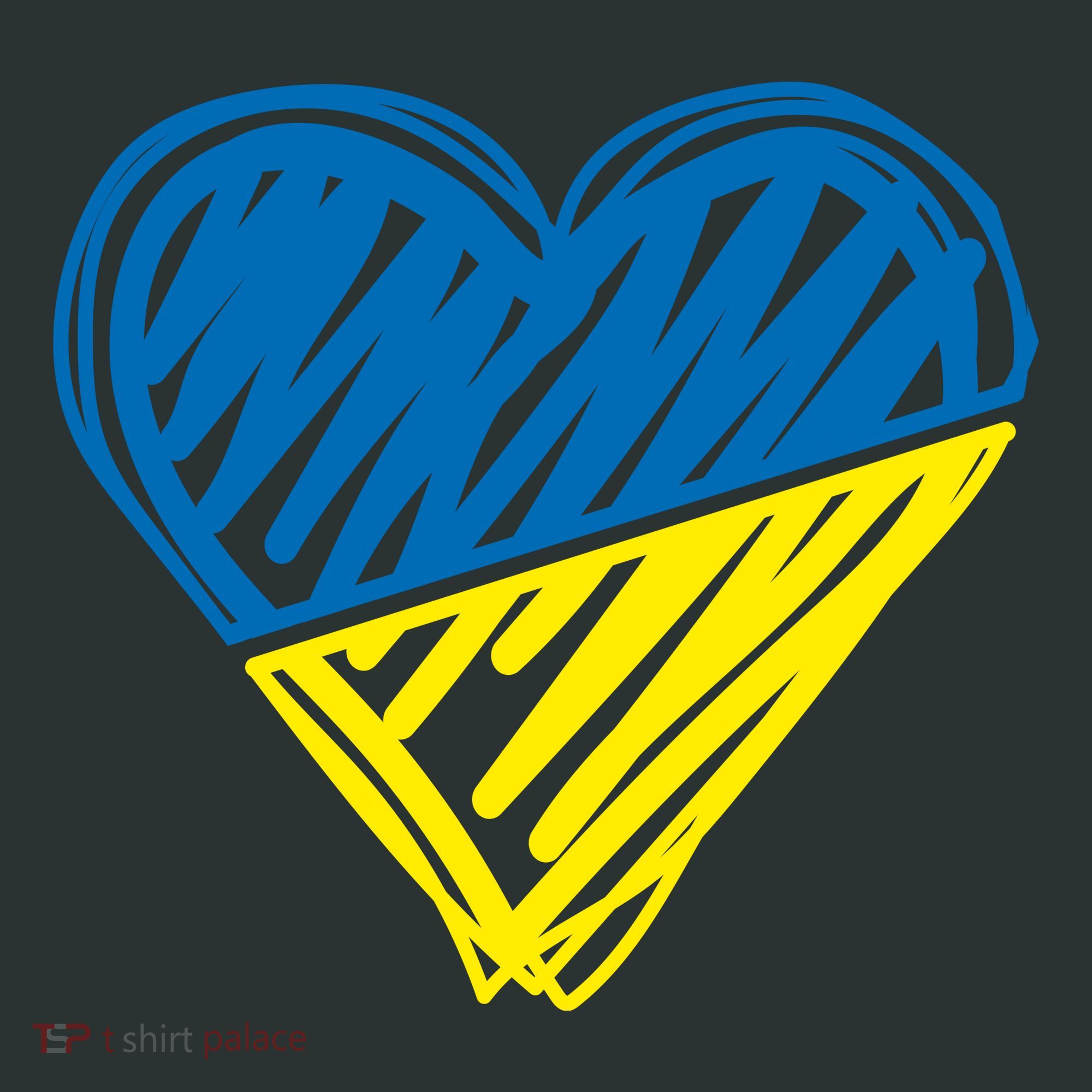 Stand With Ukraine Scribble Heart Ukrainian Flag Baby Bodysuit