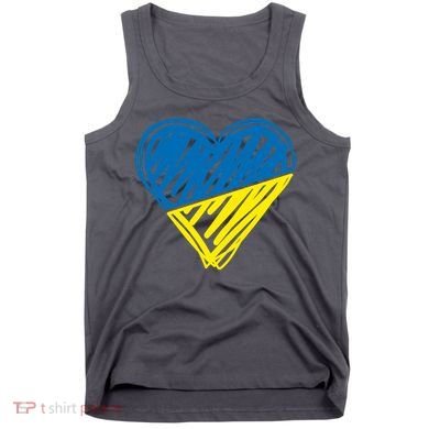 Stand With Ukraine Scribble Heart Ukrainian Flag Tank Top