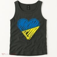 Stand With Ukraine Scribble Heart Ukrainian Flag Tank Top thumb 2