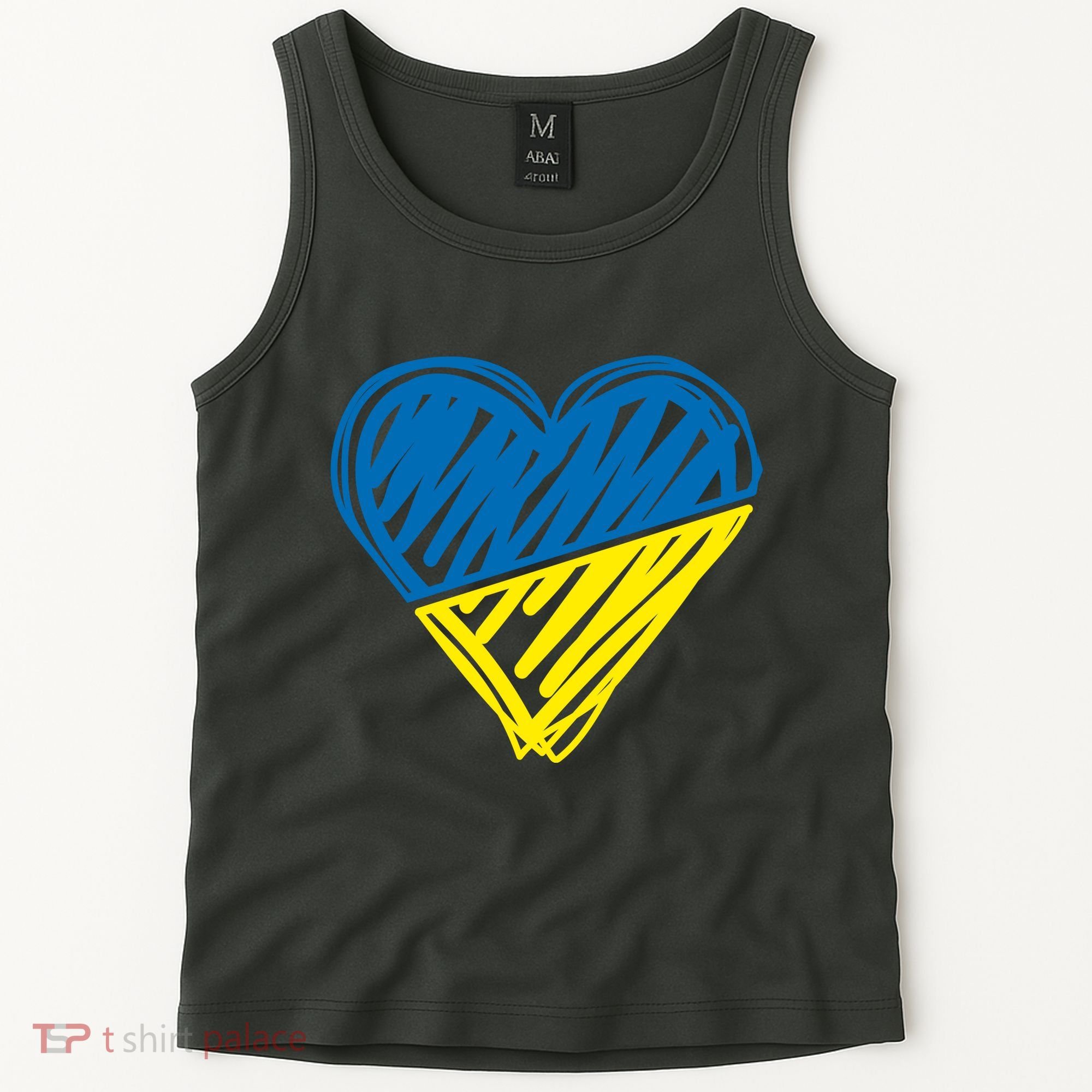 Stand With Ukraine Scribble Heart Ukrainian Flag Tank Top