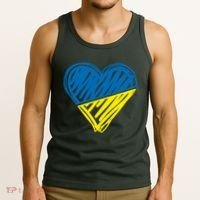 Stand With Ukraine Scribble Heart Ukrainian Flag Tank Top thumb 3