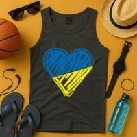 Stand With Ukraine Scribble Heart Ukrainian Flag Tank Top thumb 4