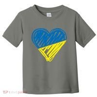 Stand With Ukraine Scribble Heart Ukrainian Flag Toddler T-Shirt thumb 0