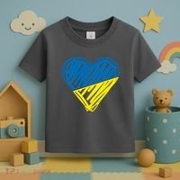 Stand With Ukraine Scribble Heart Ukrainian Flag Toddler T-Shirt thumb 3