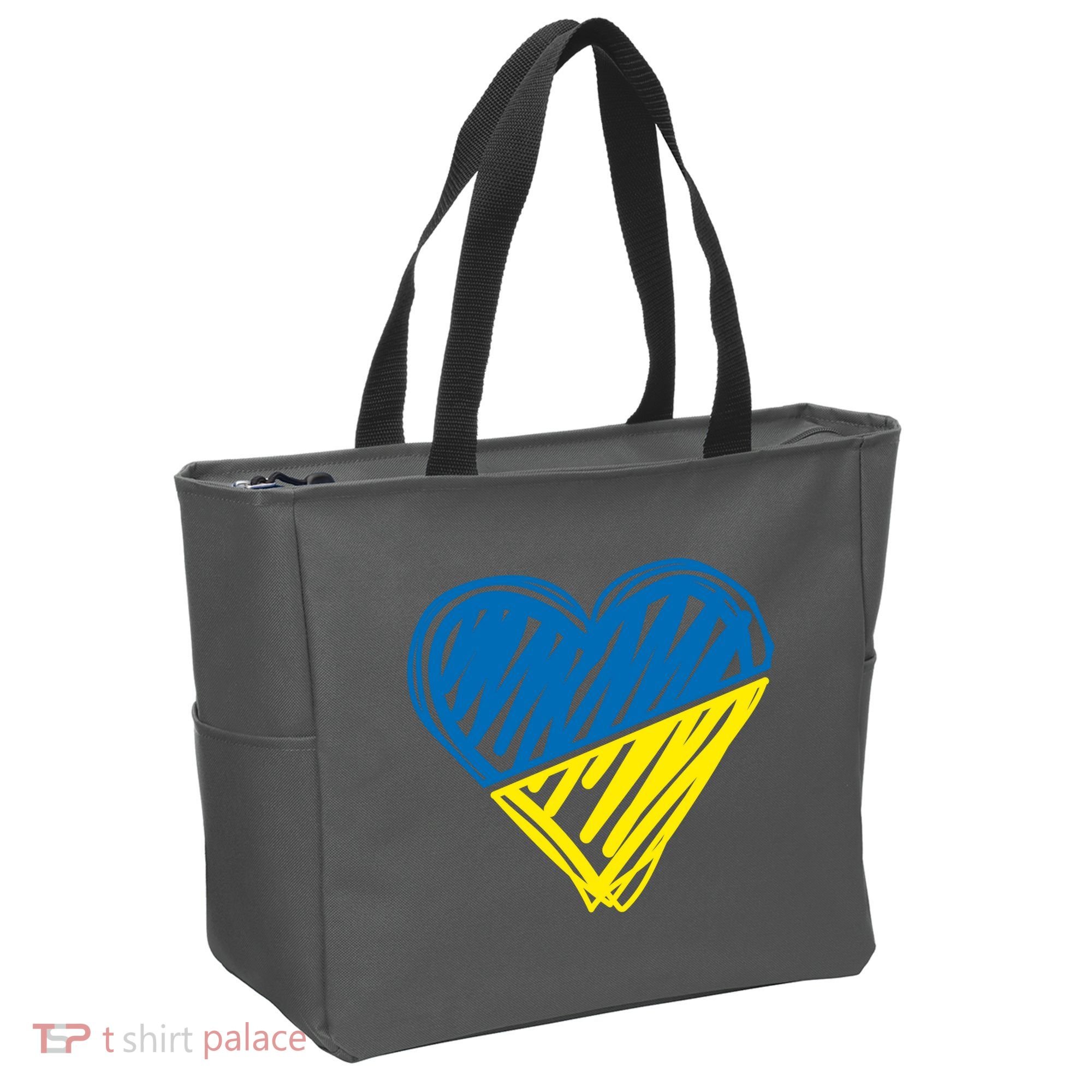 Stand With Ukraine Scribble Heart Ukrainian Flag Tote Bag
