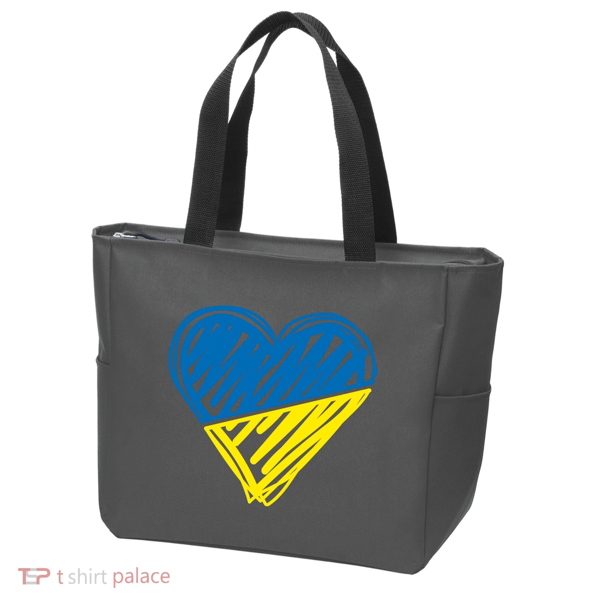 Stand With Ukraine Scribble Heart Ukrainian Flag Tote Bag