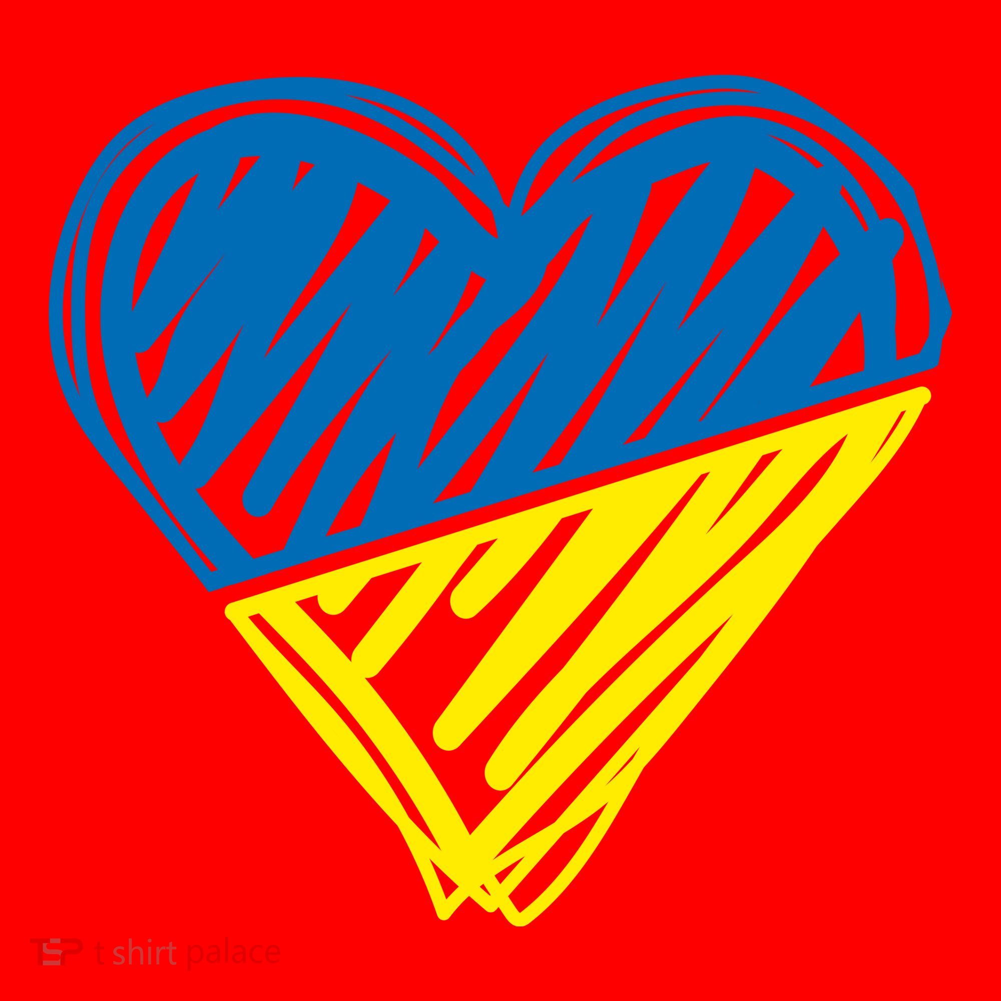 Stand With Ukraine Scribble Heart Ukrainian Flag Santa Hat