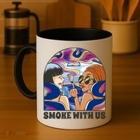Smoke With Us Weed Females Coffee Mug thumb 4
