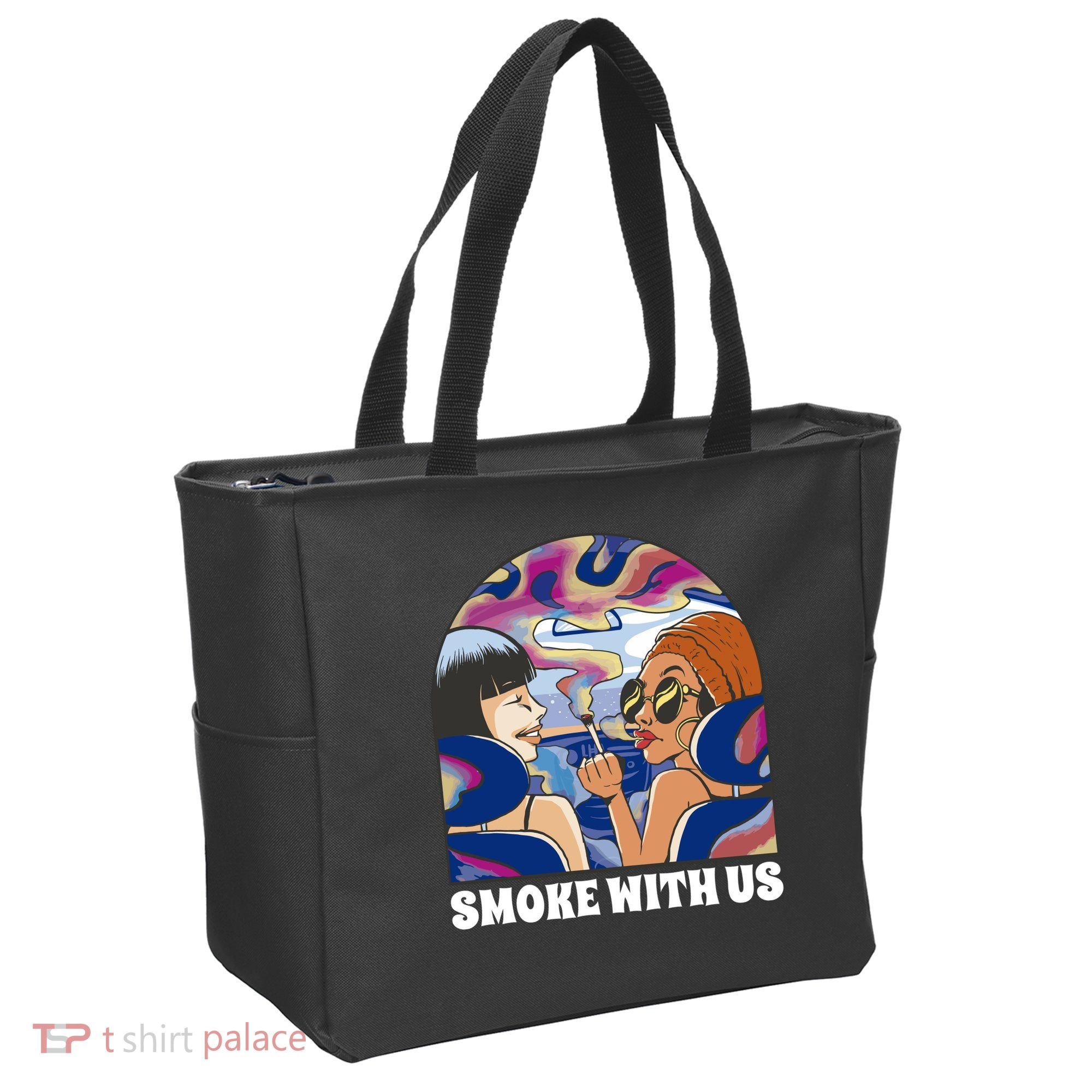 Smoke With Us Weed Females Tote Bag