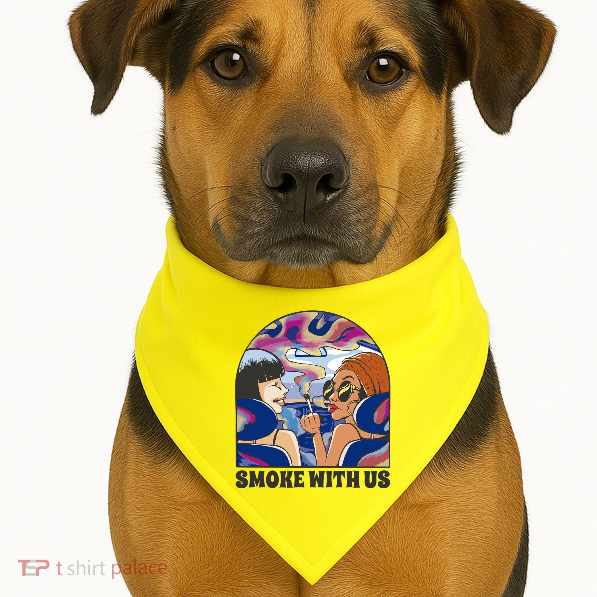 Smoke With Us Weed Females USA-Made Doggie Bandana