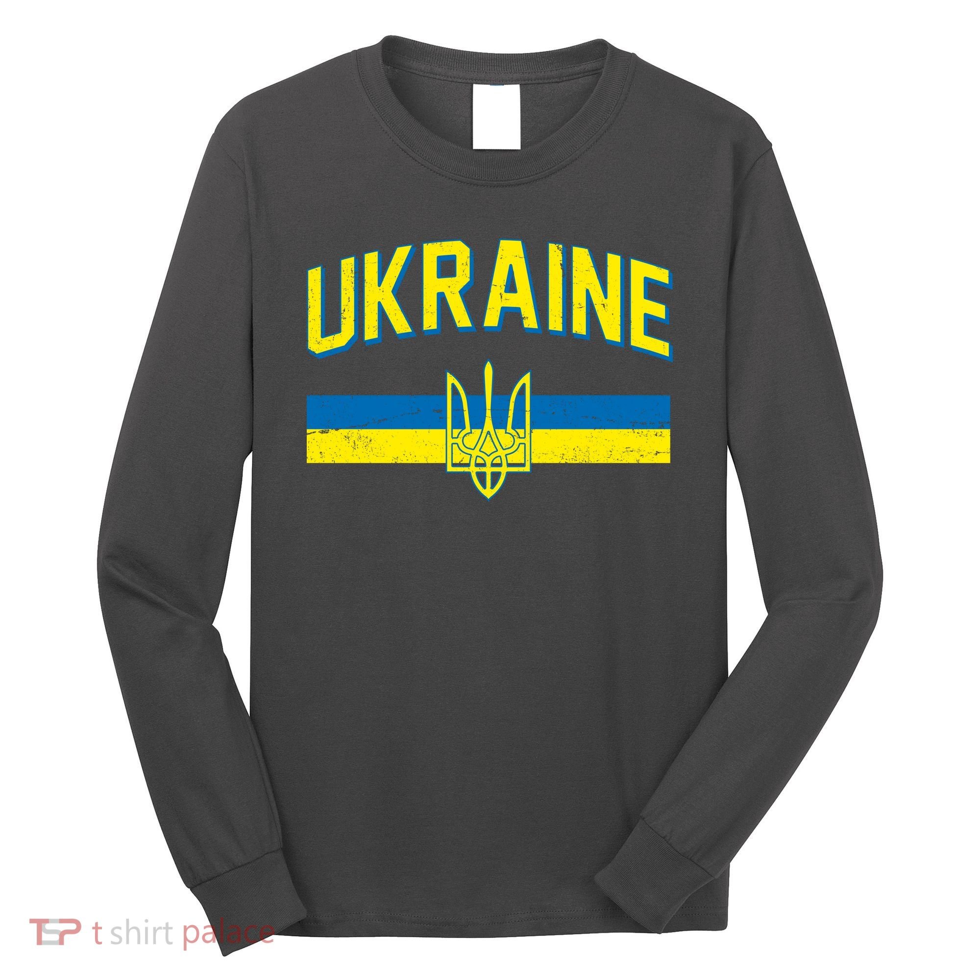 Stand With Ukraine Ukrainian Flag Coat Of Arms Long Sleeve Shirt