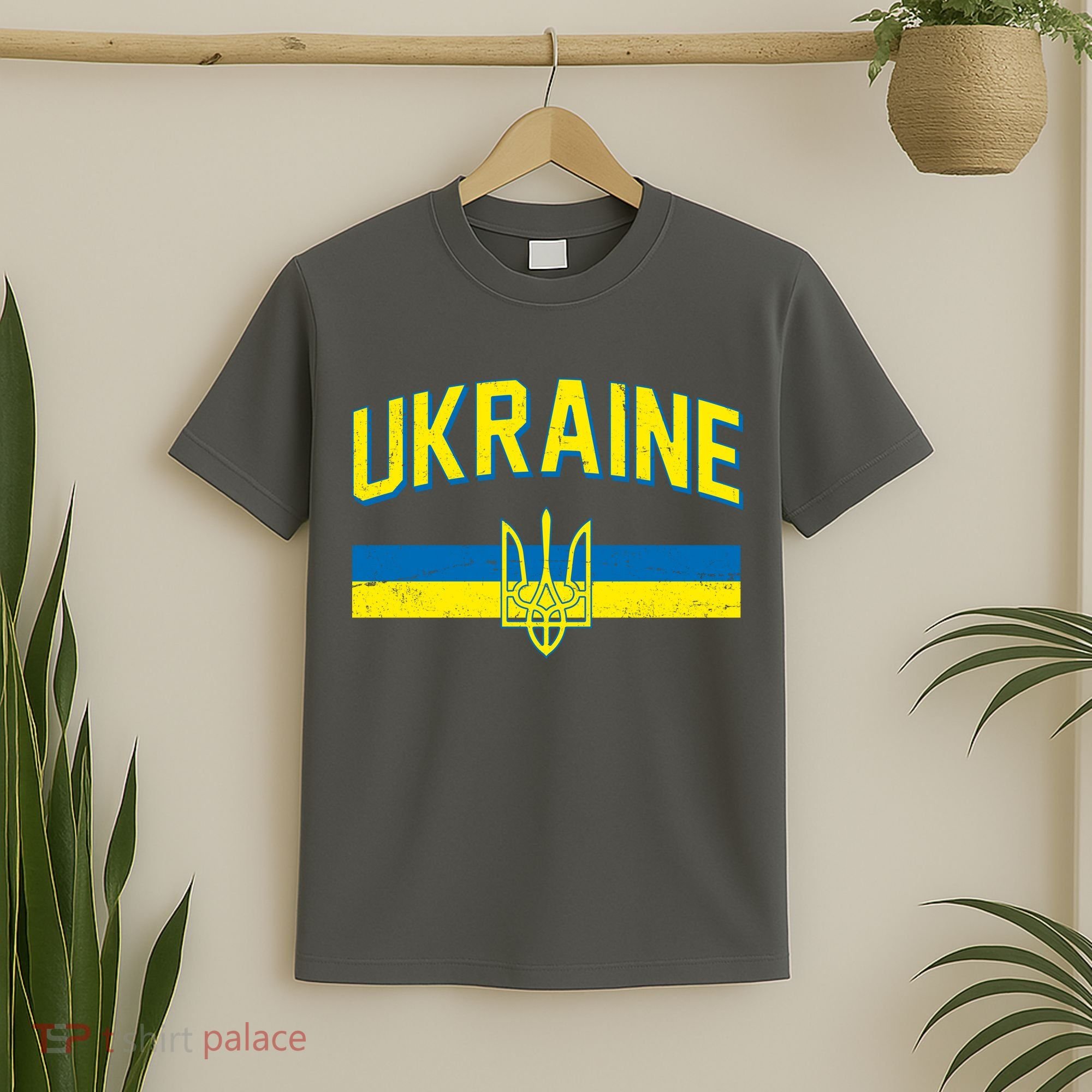 Stand With Ukraine Ukrainian Flag Coat Of Arms T-Shirt