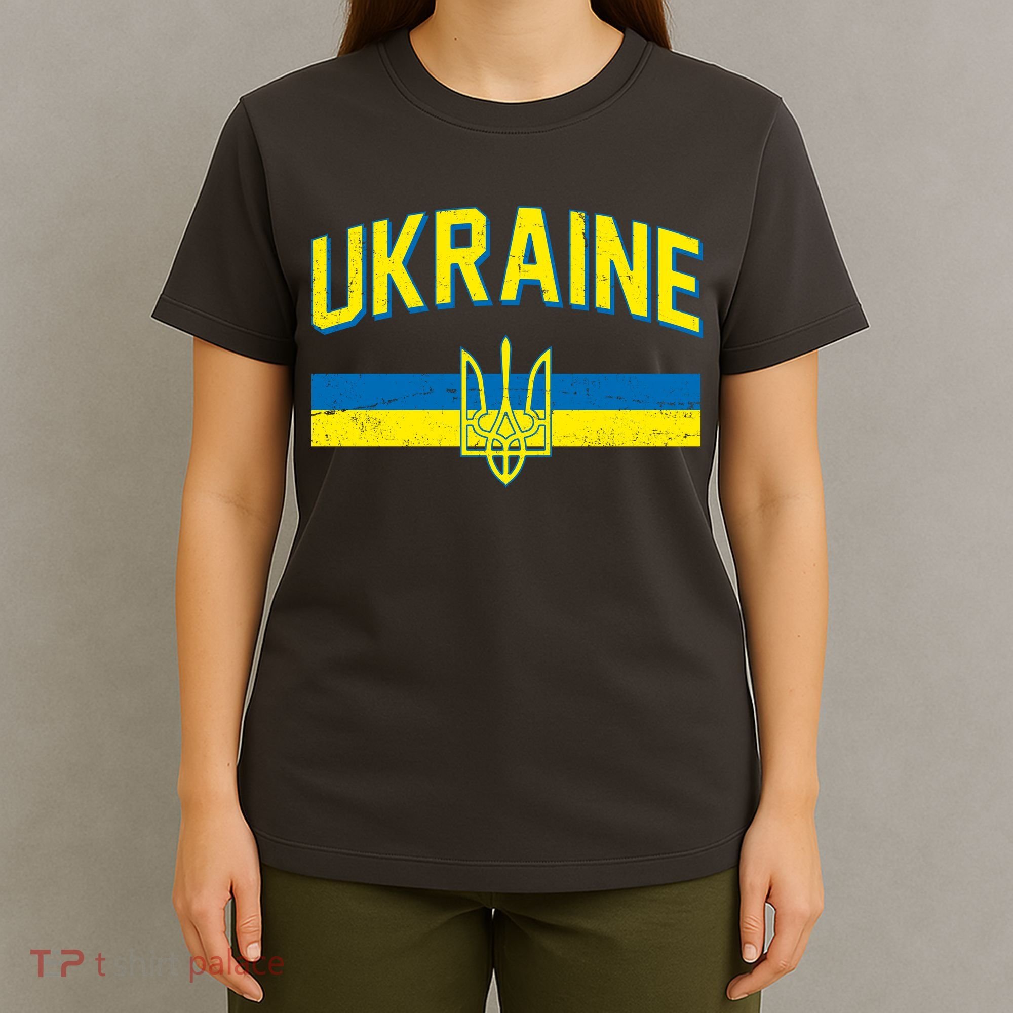 Stand With Ukraine Ukrainian Flag Coat Of Arms T-Shirt