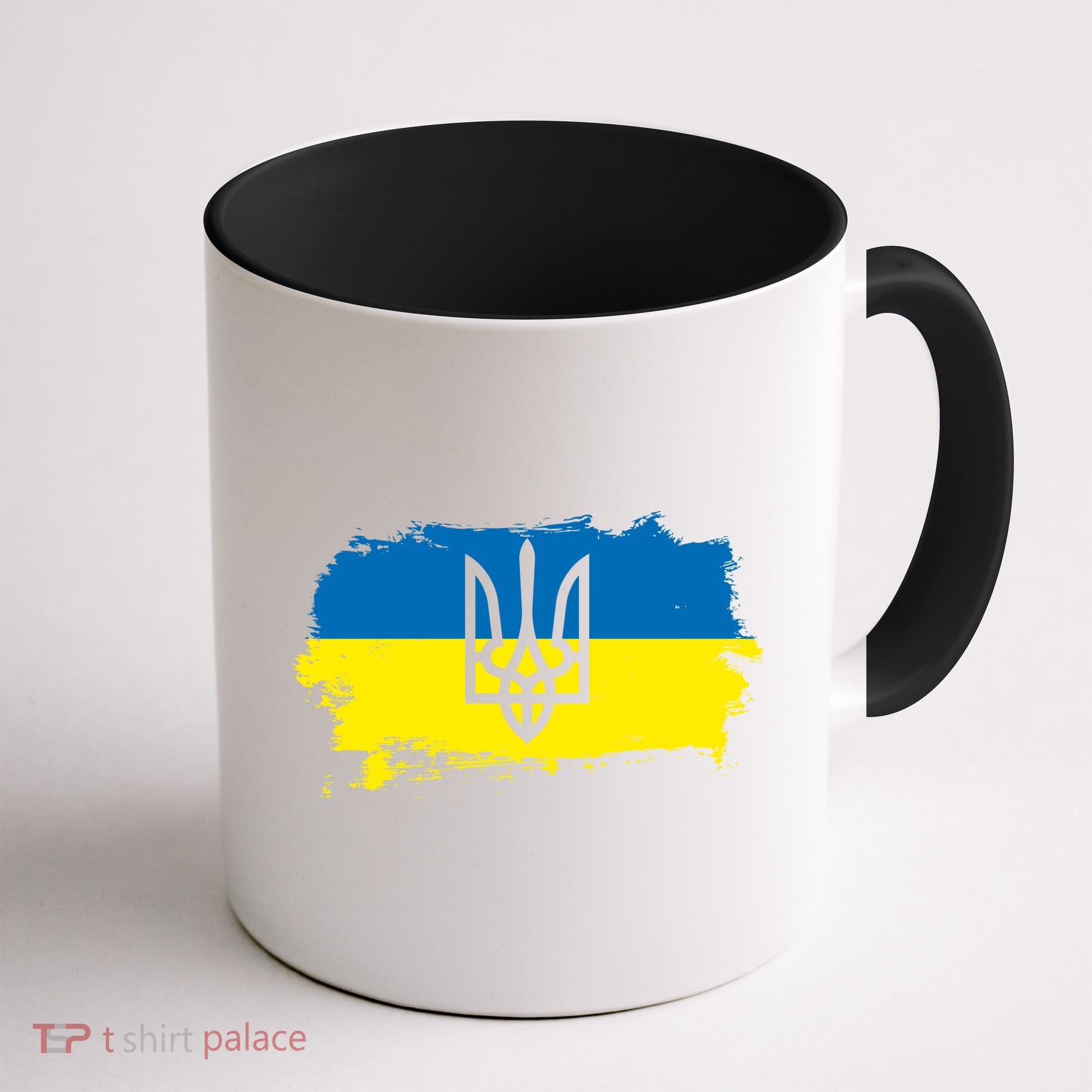 Stand With Ukraine Painted Distressed Ukrainian Flag Symbol Coffee Mug