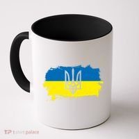Stand With Ukraine Painted Distressed Ukrainian Flag Symbol Coffee Mug thumb 0