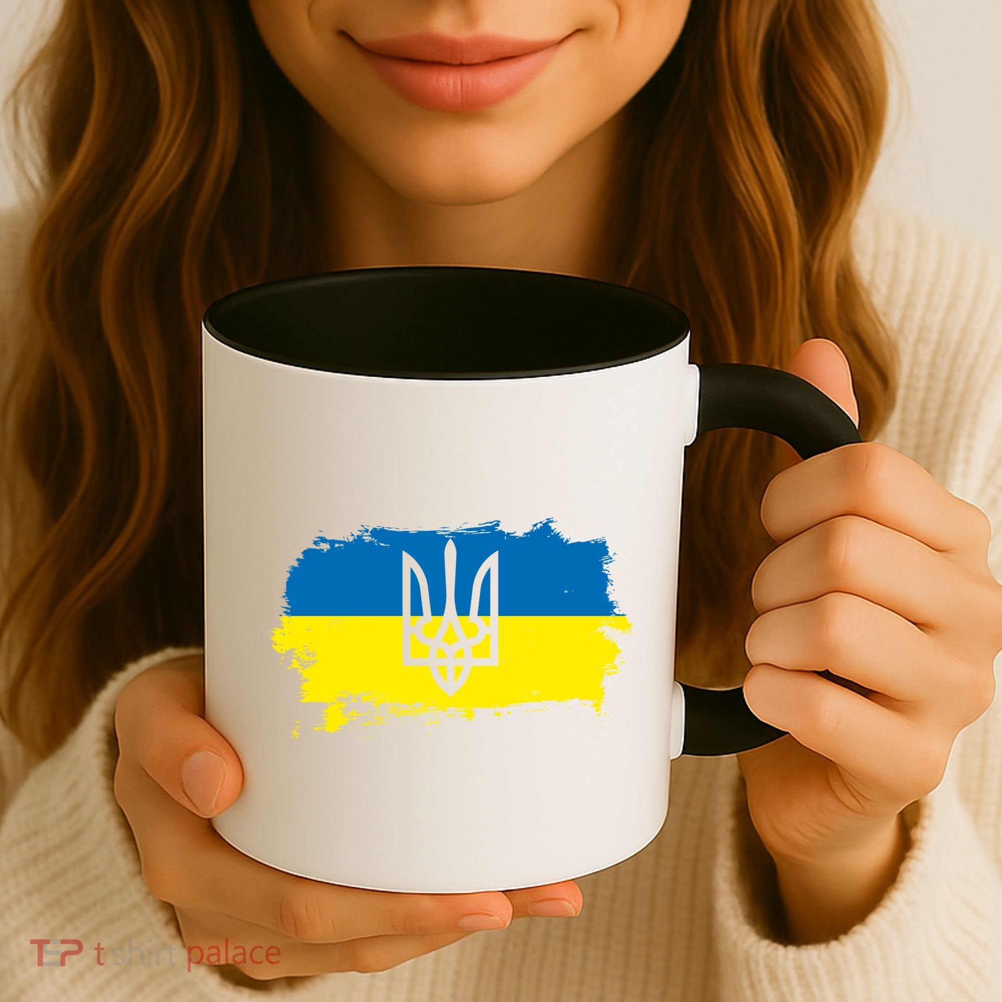 Stand With Ukraine Painted Distressed Ukrainian Flag Symbol Coffee Mug