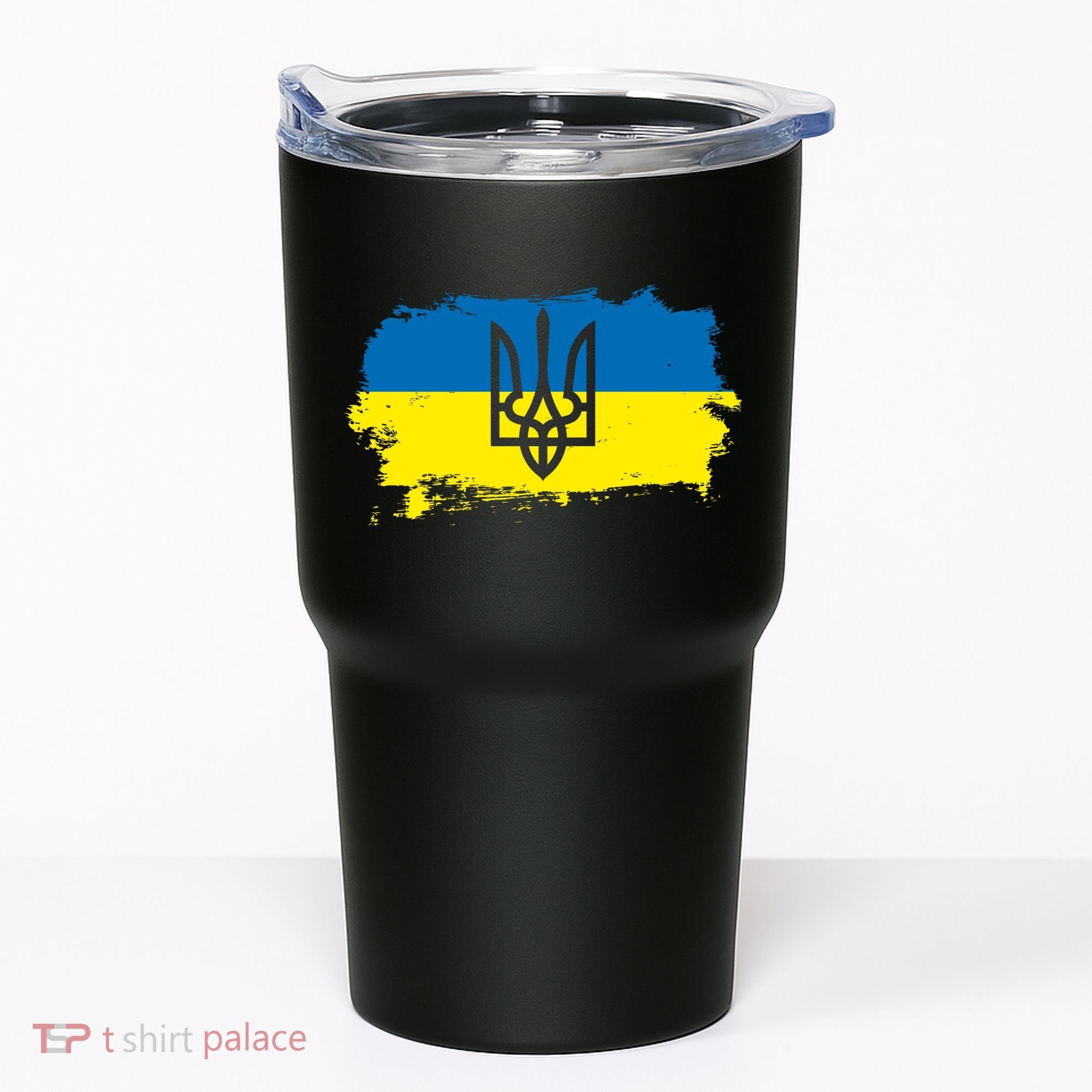 Stand With Ukraine Painted Distressed Ukrainian Flag Symbol Tumbler