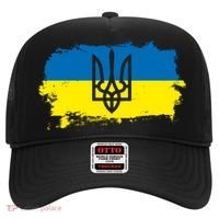 Stand With Ukraine Painted Distressed Ukrainian Flag Symbol Hat thumb 0
