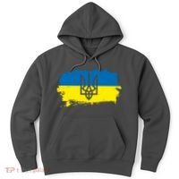 Stand With Ukraine Painted Distressed Ukrainian Flag Symbol Hoodie thumb 0