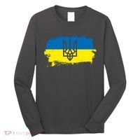 Stand With Ukraine Painted Distressed Ukrainian Flag Symbol Long Sleeve Shirt thumb 0