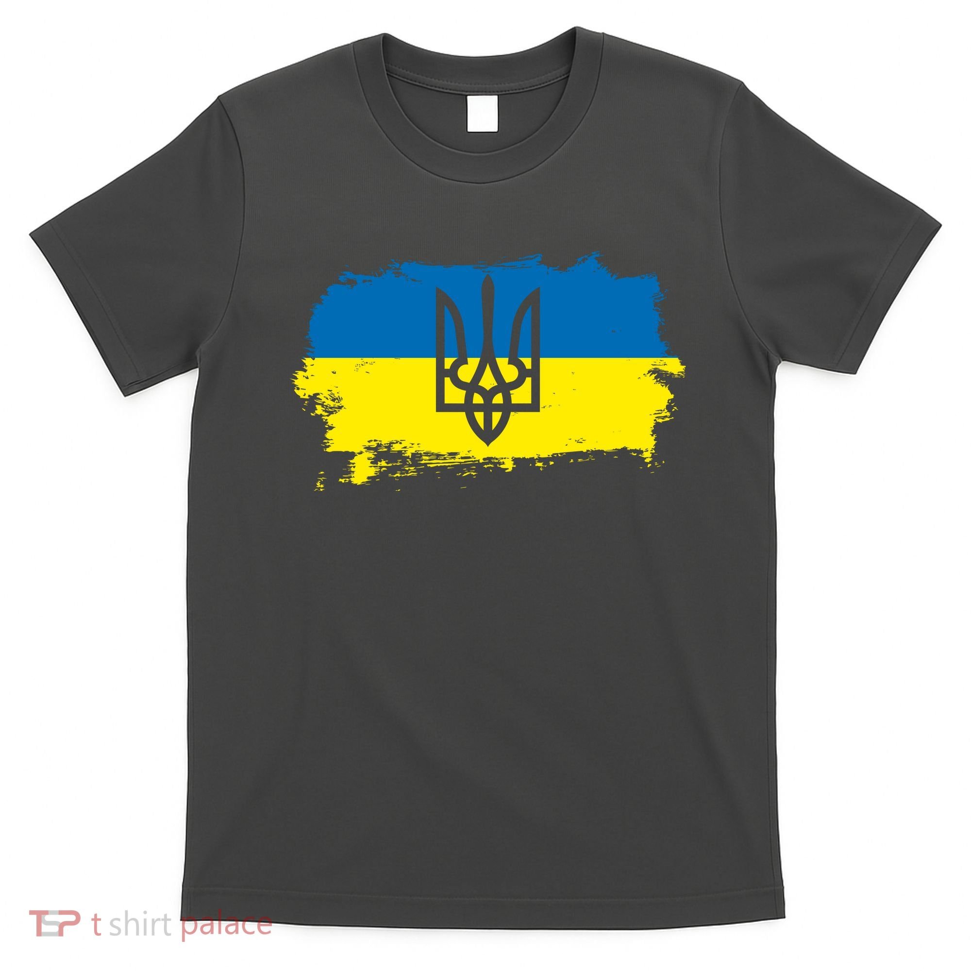 Stand With Ukraine Painted Distressed Ukrainian Flag Symbol T-Shirt