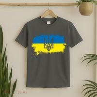 Stand With Ukraine Painted Distressed Ukrainian Flag Symbol T-Shirt thumb 2