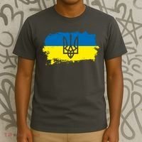 Stand With Ukraine Painted Distressed Ukrainian Flag Symbol T-Shirt thumb 3