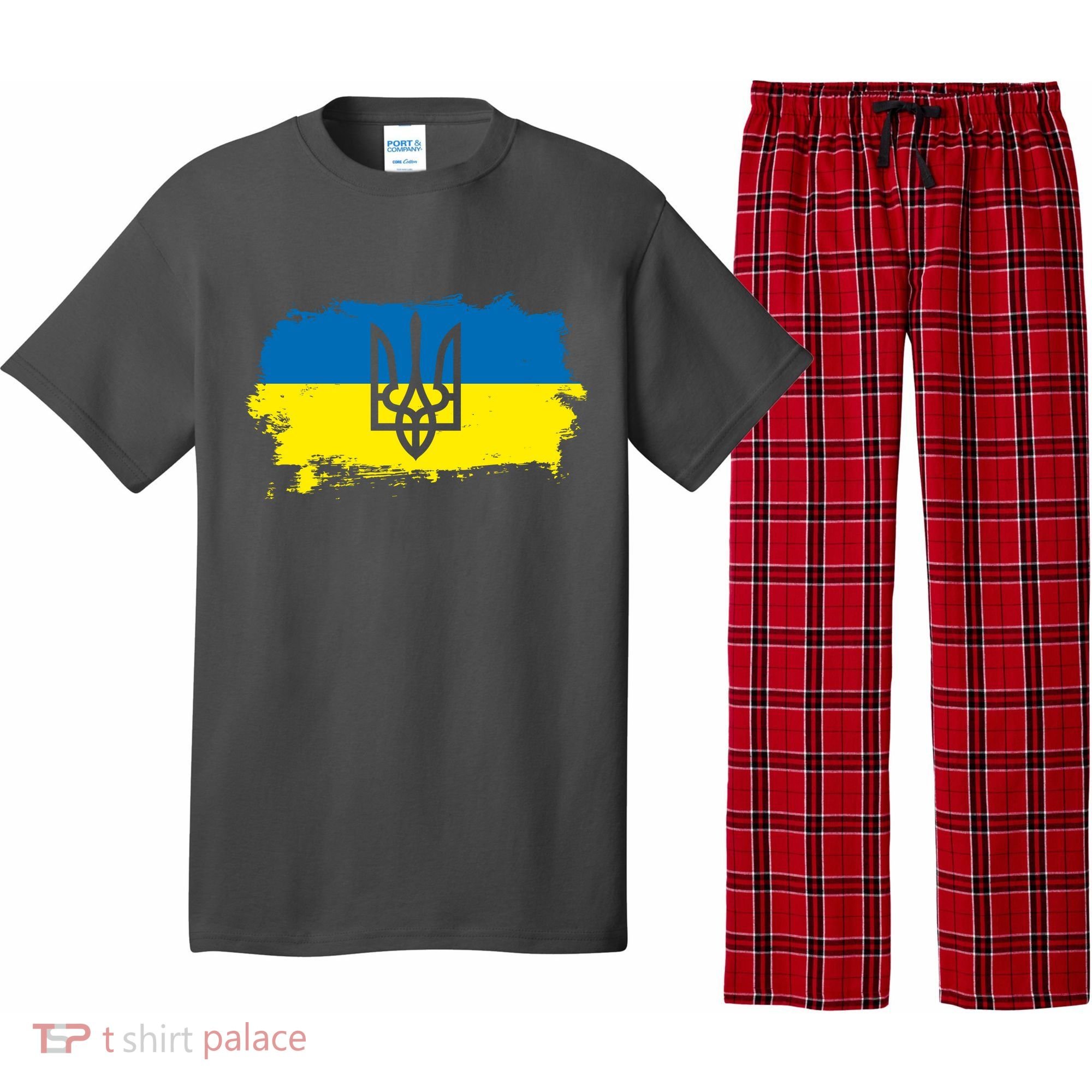 Stand With Ukraine Painted Distressed Ukrainian Flag Symbol Pajama Set