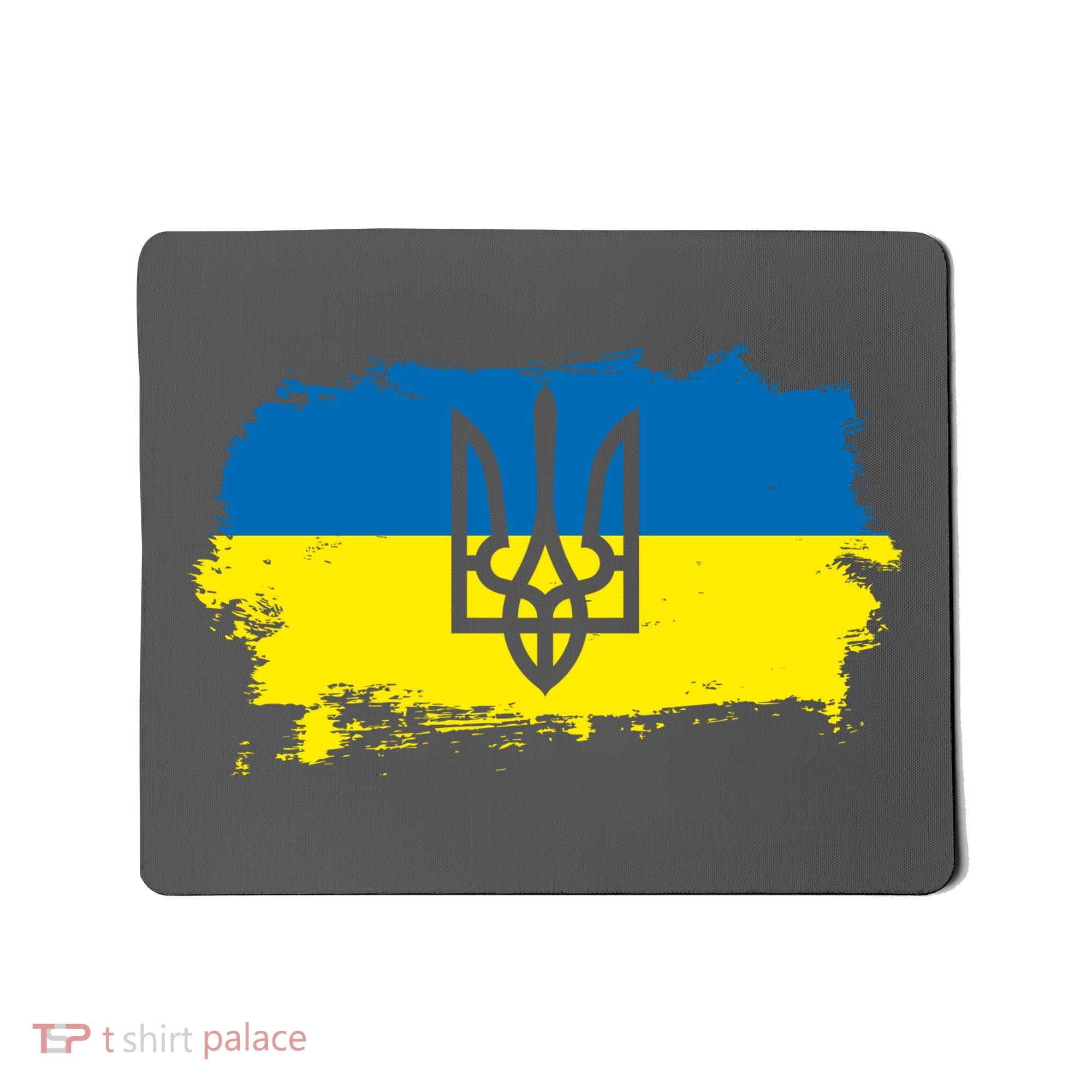 Stand With Ukraine Painted Distressed Ukrainian Flag Symbol Mousepad